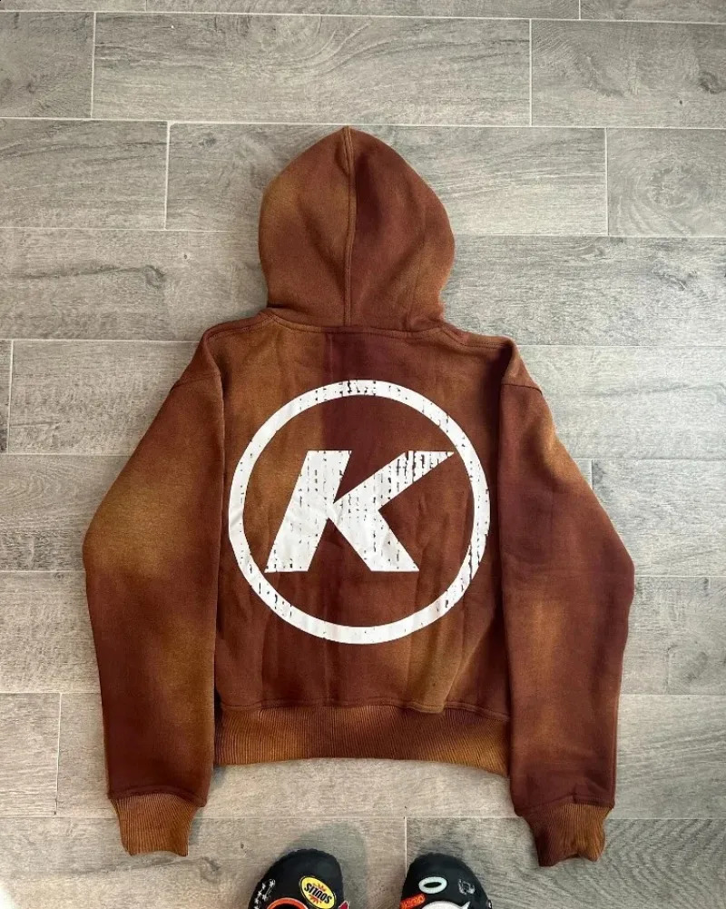 Home>Products>Fashion>Retro Letter Printed Zipper Hoodie 240914