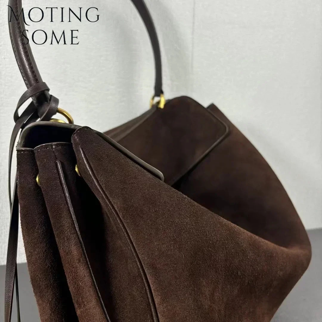 Motingsome Women Suede Leather Bag Shoulder Handbag And Purses Designer Bags Chic Fashion Lady Trend Satchel 2024 New ba37 4