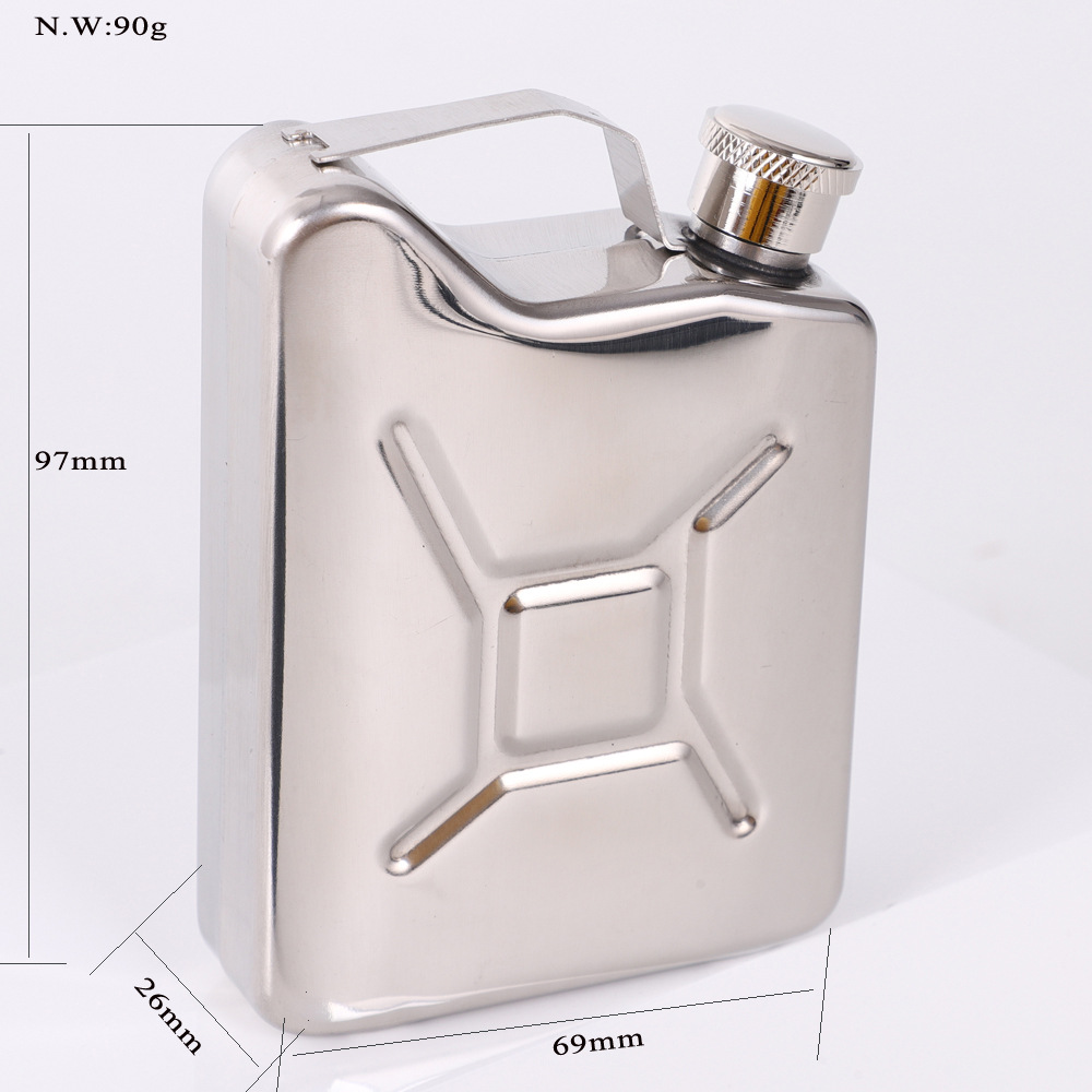 Stainless steel hip flask Supply cross-border portable outdoor camping oil kettles Oil drums Thickened stainless steel wine kettles White wine bottles