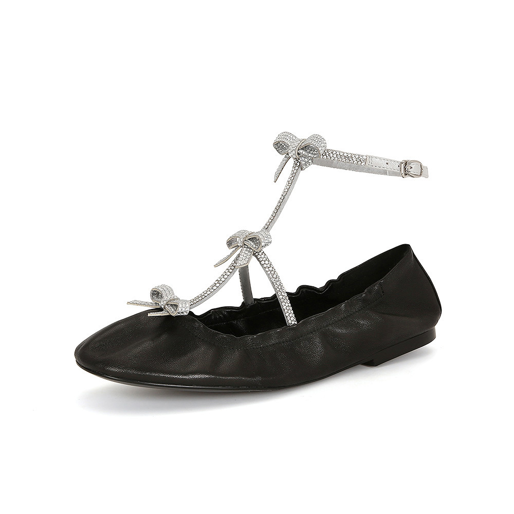 Women's Mary Jane Shoes: Dia Bow Ballet Flats with Water-Resistant Upper 6d32