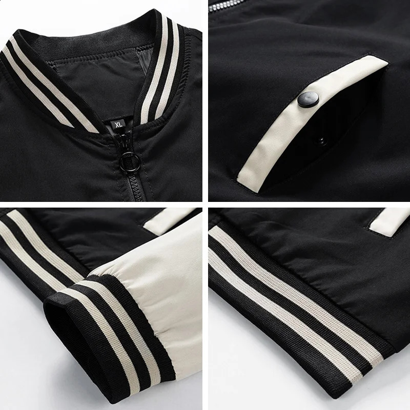 SUPUSCREAT Spring Autumn Men Baseball Jacket Stand Collar Korean Style Casual Jackets And Coats Male Slim Fit Bomber Jacket 5XL 240911