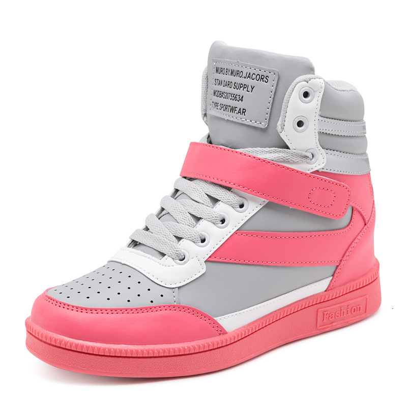 Woman Breathable High Top Black White Boots Women Casual Sport Shoes Platform Hidden Increasing Sneakers Leather Shoe 241126