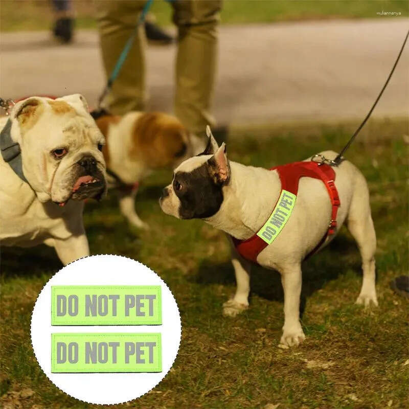 Pcs Dog Collars Service 4 Reflective Patch Tags Patches Puppy Harness Sticky Strap Nylon Labels Es es