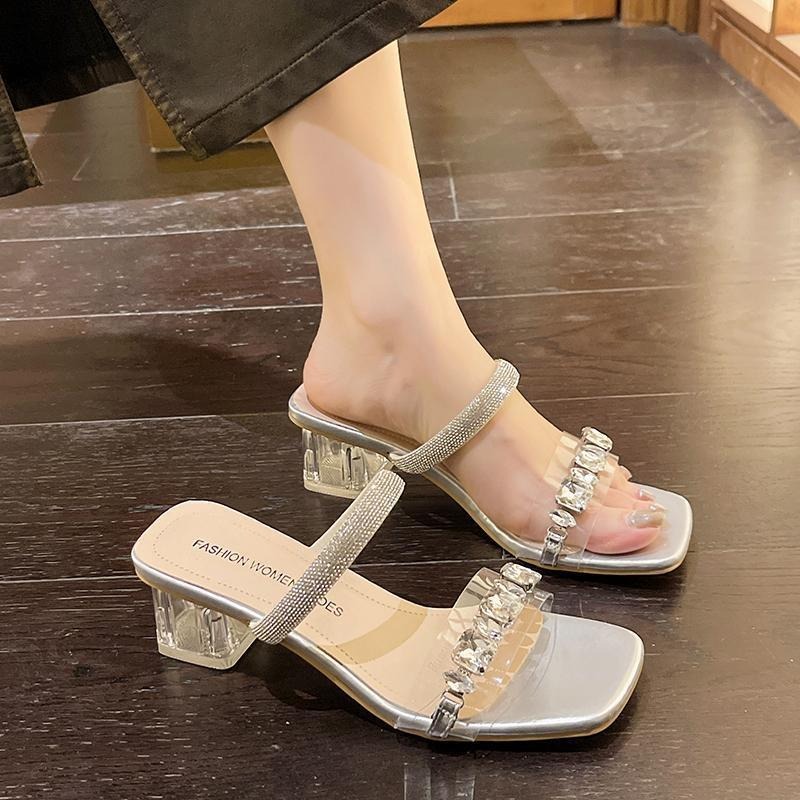 Sliver Black Designer slipper fashion Sandals Platform slippers embroidered canvas Flat Mules Platform Embroidered Linen High Heel Sandal platform