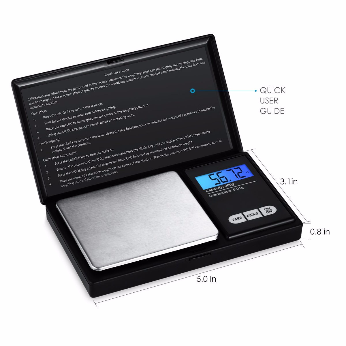 Mini Pocket Digital Scale Silver Weighing Scales Coin Gold Diamond Jewelry Weigh Balance Measurement 500g/0.01G
