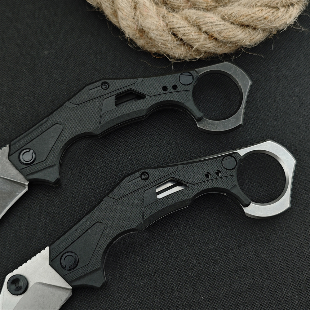 Assisted Opening Folding Knife Stonewashed Blade GFN Handle Portable Outdoor Cutting Tool