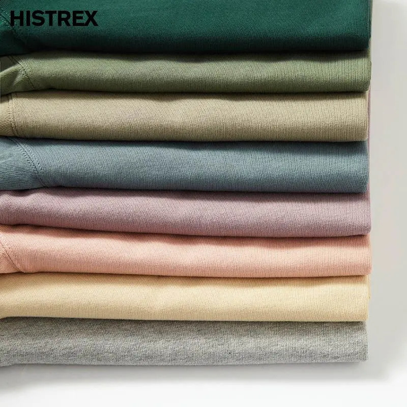 100% pure cotton mens T-shirt short sleeved summer flat top retro casual thick T-shirt high-quality basic clothing 10.6oz 300gsm 240919