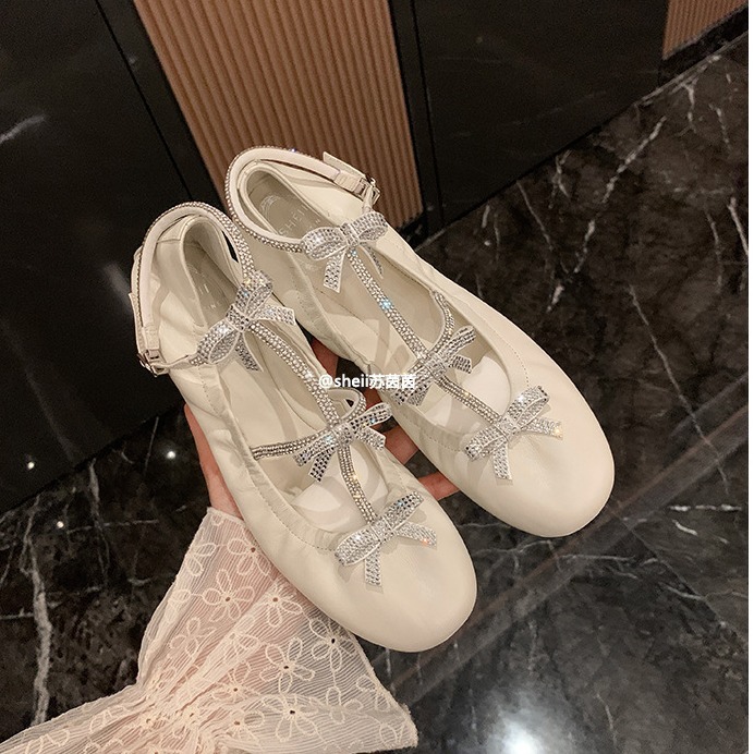 Women's Mary Jane Shoes: Dia Bow Ballet Flats with Water-Resistant Upper 6d32