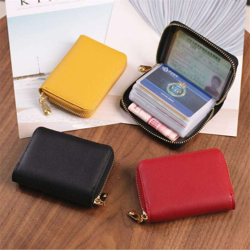 Designer Wallet Purse Card Holder Women/men Business Card Holder Wallet Case Red/black/gray/yellow/blue/purple Credit Card Holder Case 26 Bits Zipper 