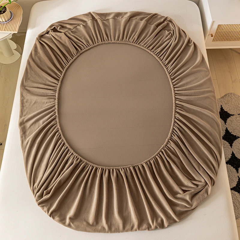 Sheet Home>Products>Plush Patch>Elastic Solid Color Mattress Cover>Velvet Soft Bed Cover 241016