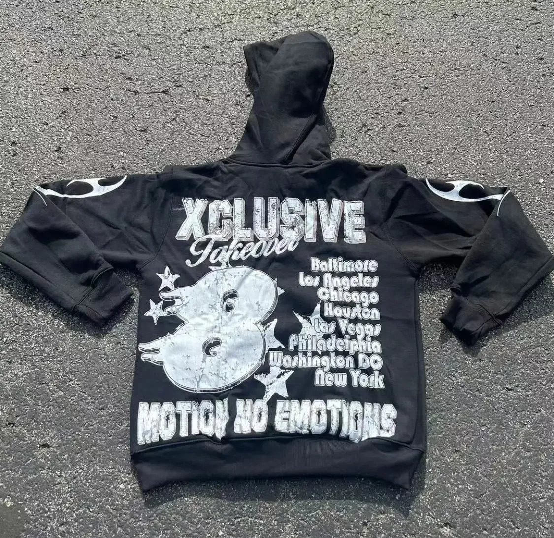 Y2K retro letter pullover women sportswear fashion print hip-hop style street wear men and women hoodies streetwear 240912