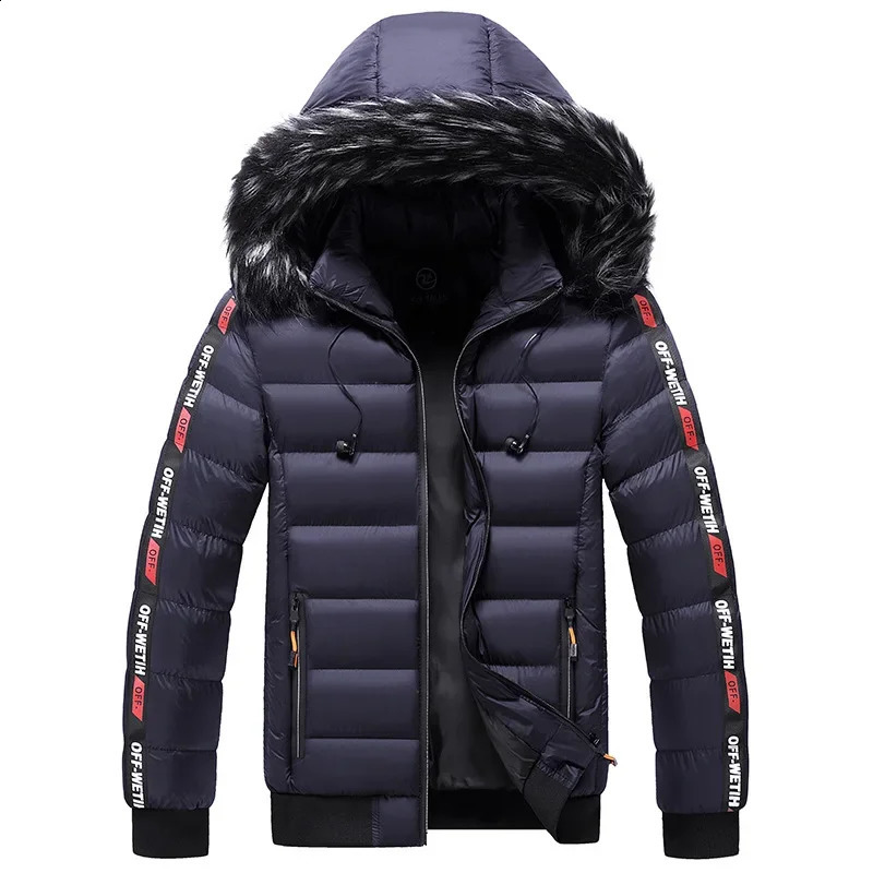 Winter Men Warm Hooded Parkas Jackets Overcoat Coldproof Windbreaker Outwear Parkas Coats Male Outfits Outerwear Clothes 240911