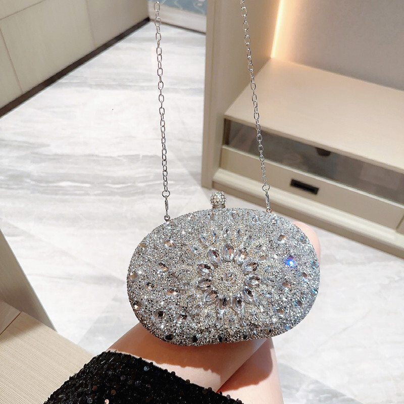 Dia Women Clutch Evening Bag Crystal Ladies Purse Female Sparkly Wallet For Wedding Party