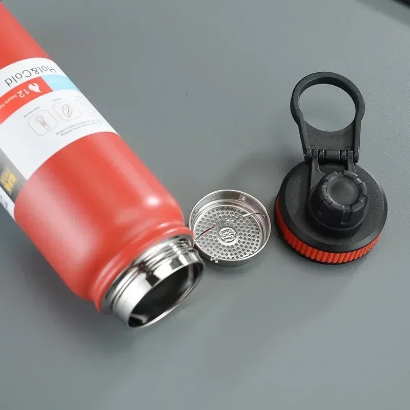 600ML/800ML outdoor portable kettle water bottle with tea filter 304 stainless steel cup leak proof flame movement 240918