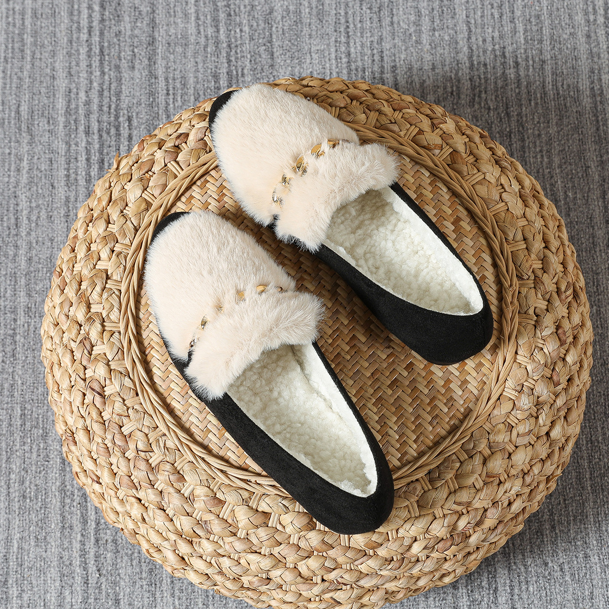 Women Casual Shoes Winter Warm Simple Design Soft Soles Slip On Flat Bottom Comfort Free shipping