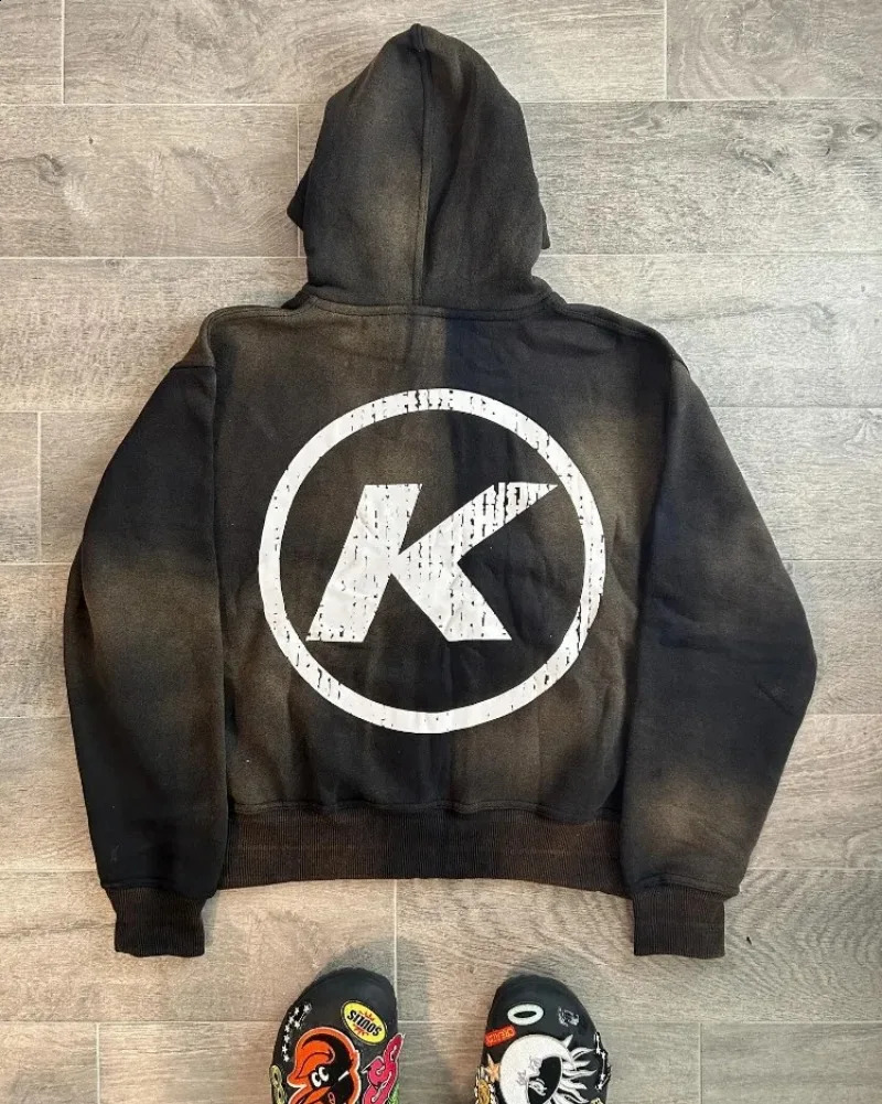 Home>Products>Fashion>Retro Letter Printed Zipper Hoodie 240914