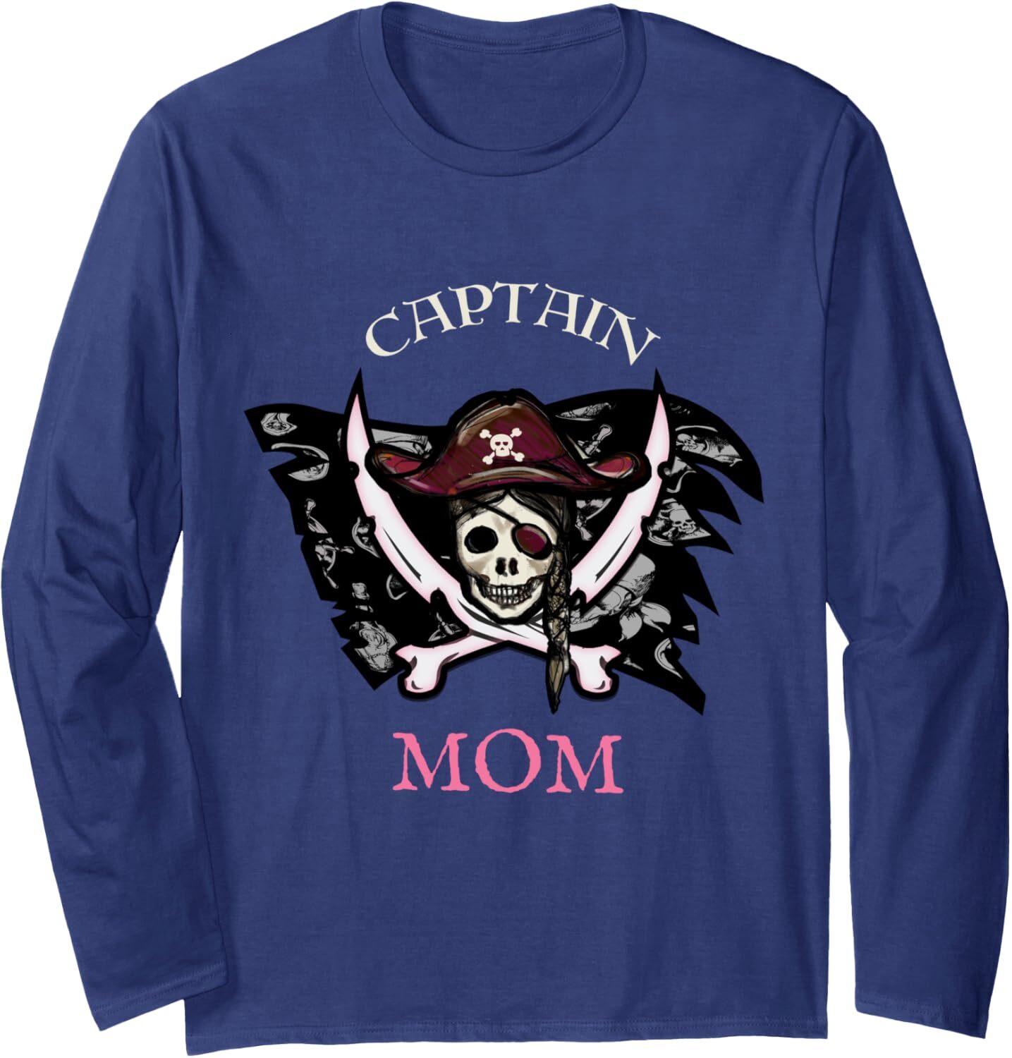 Long Sleeve Shirts for Men sweatshirt Captain Mom Pirate Funny Mother In Charge Sailor Long Sleeve Tee Streetwear Casual tops clothes