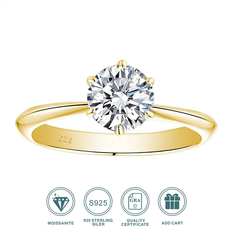 GRA Certified 1-5CT Ring VVS1 Laboratory Diamond Card Ring Female Engagement Promise Wedding Band Jewelry 240918