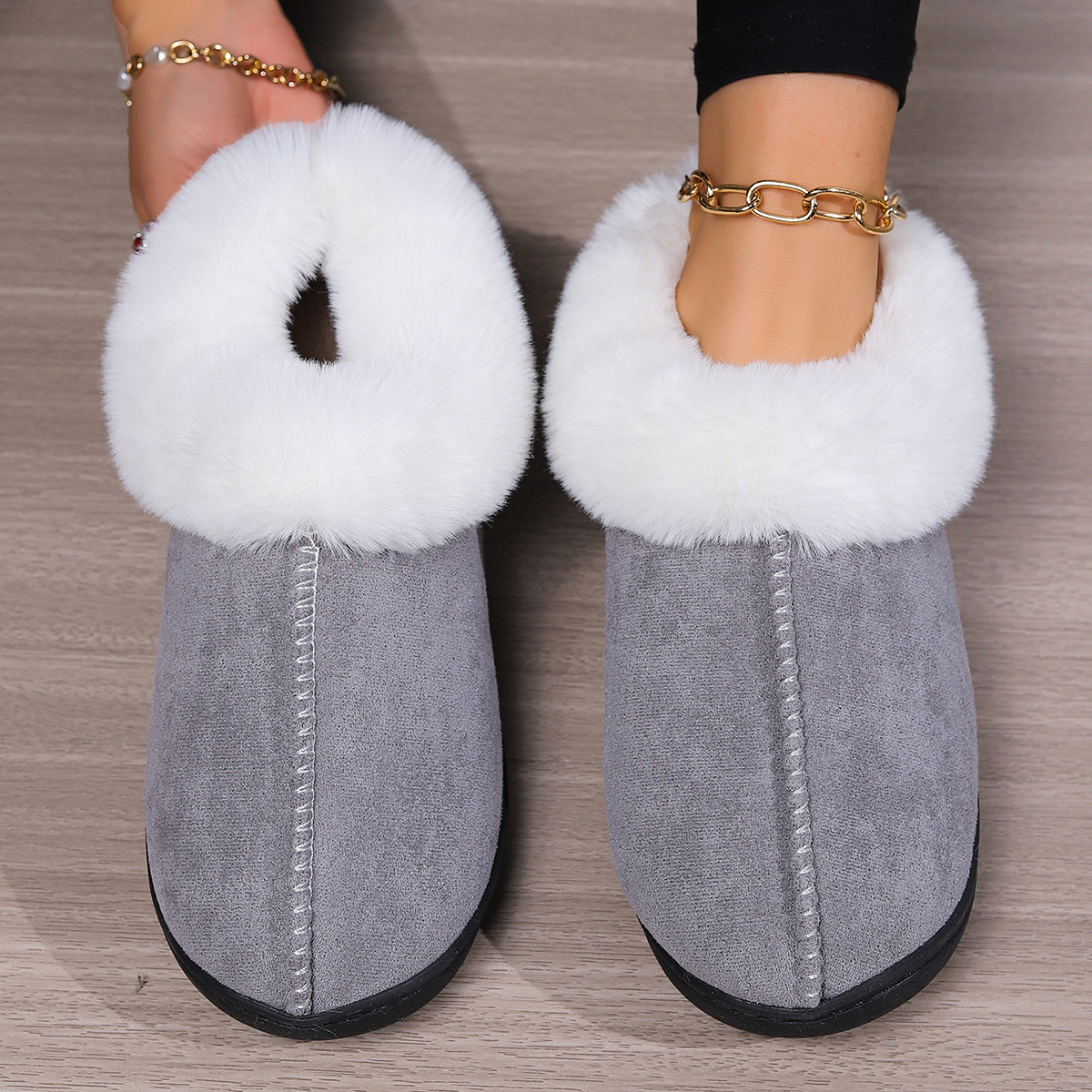 Unisex Winter Fleece Slippers Cozy Korean Style Closed-Toe Comfort Multi-Color Fashion | Free Shipping 171a