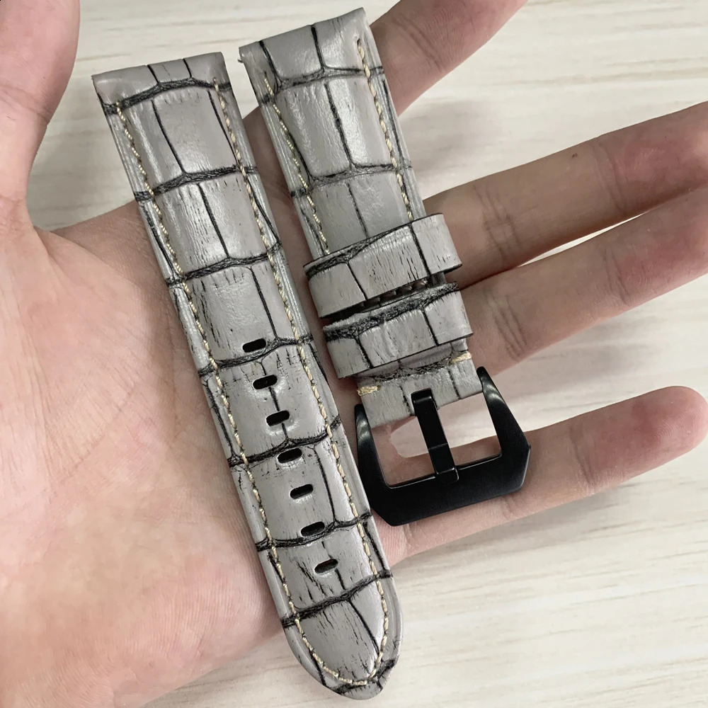 20mm 22mm 24mm 26mm Italian leather strap stainless steel buckle strap wristband 240919