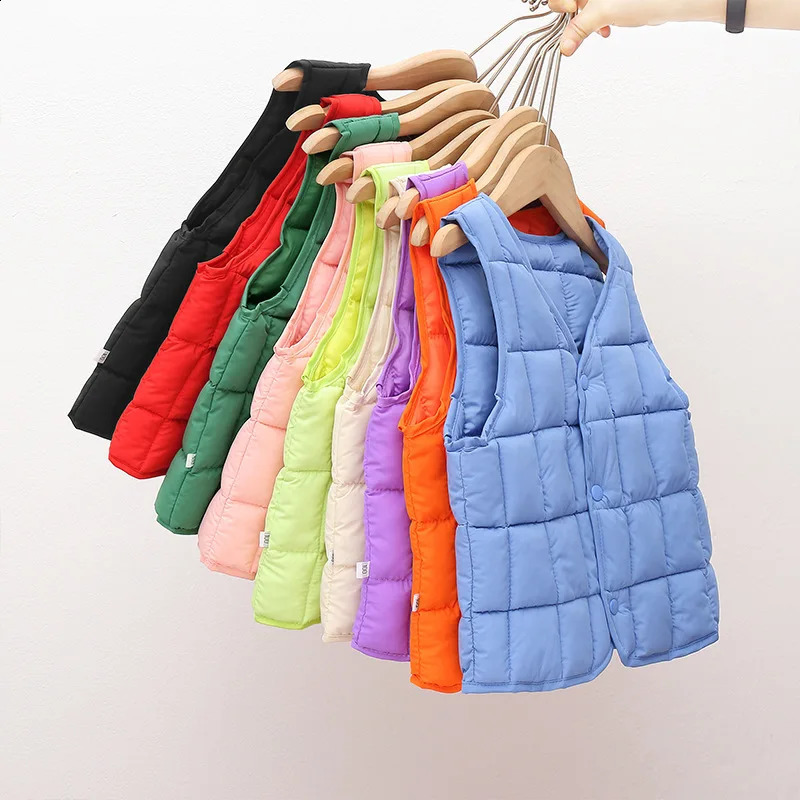 childrens clothing for autumn and winter childrens down cotton vest for children warm vest for boys and girls 240913