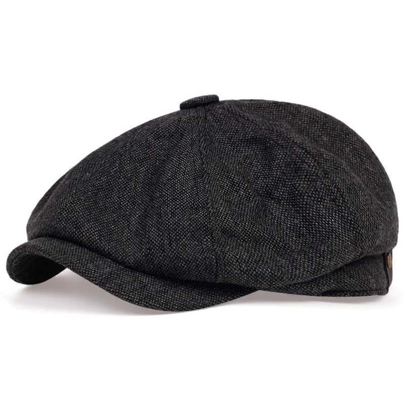 Men Newsboy Hats Peaky Autumn Vintage Herringbone Octagon Cap Women Casual Stripe Berets Gatsby Flat HatX240919
