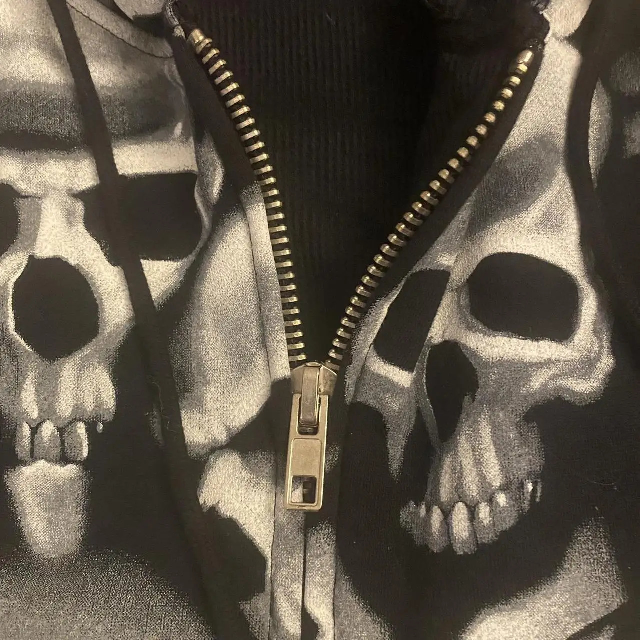 Zip Hoodie Men Y2K Clothes Halloween Hoodie Fashion Hoodie Goth Womens Head Skeleton Print Long Sleeve Sweatshirt Oversized Top 240912