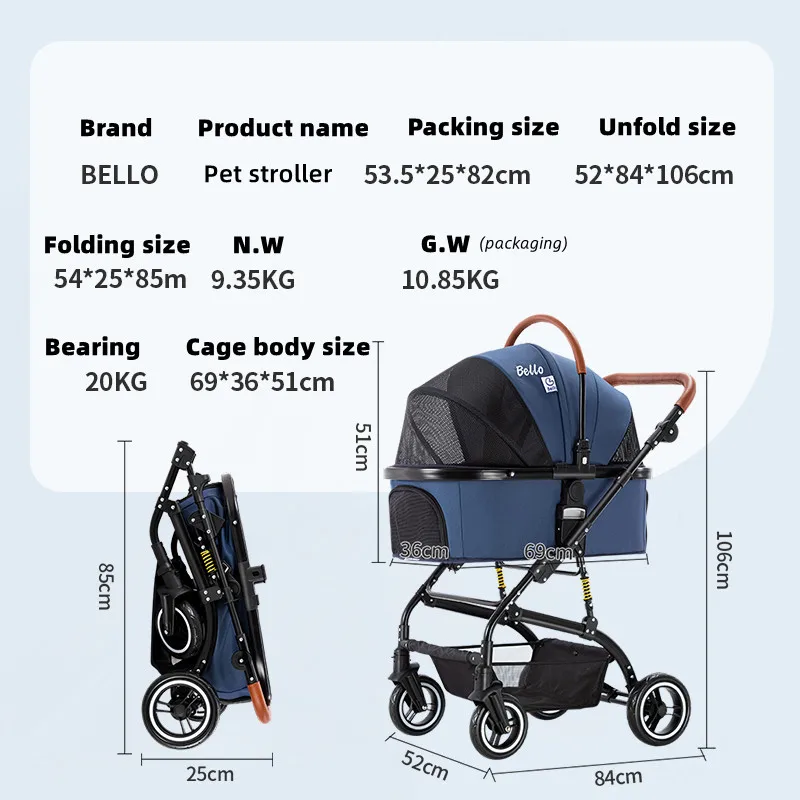 Pet Travel Carrier Bag For Petshop Dog Bike Trailer Pet Trolley Stroller Carrier For Small Dogs