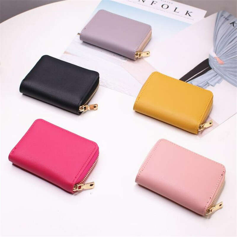 Designer Wallet Purse Card Holder Women/men Business Card Holder Wallet Case Red/black/gray/yellow/blue/purple Credit Card Holder Case 26 Bits Zipper 