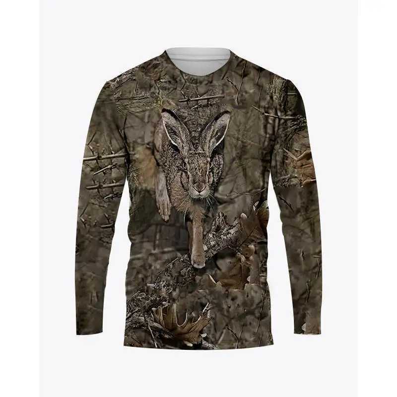Camouflage Hunting Animals T-Shirts 3D Print Men Woman Long Sleeve T Shirt Oversized Harajuku Pullovers Kids Tees Tops ClothingX240919