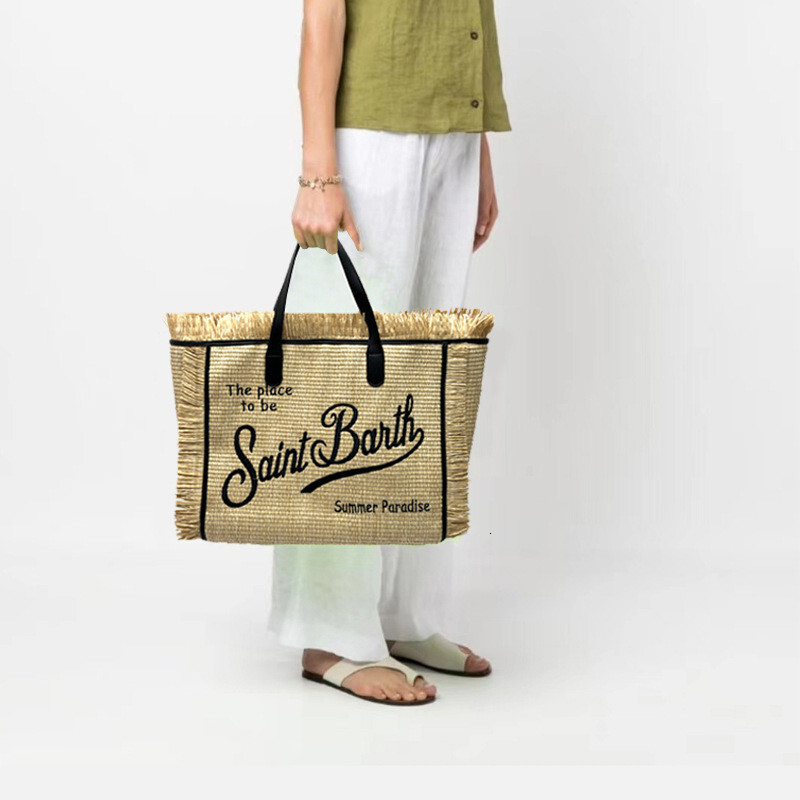 Light Brand Design Straw Handmade Tassel Handbag Tote New Ladies Large Capacity Casual Travel Fashion