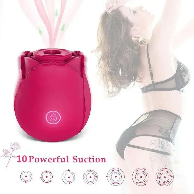 Powerful Sucking-Rose Vibrator Toy for Women Vacuum Stimulator Oral Nipple Clit Sucker for Female Adults Masturbation Sex Toys 241118