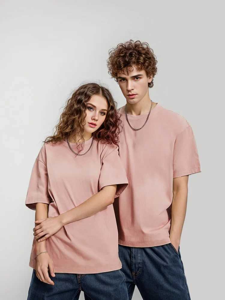 Sypcman Oversized T-Shirt 9.9oz 280 Grams Heavy High Qualtity Men Short Sleeve Tee Cotton Solid Color Customized OEM Streetwear Z240919