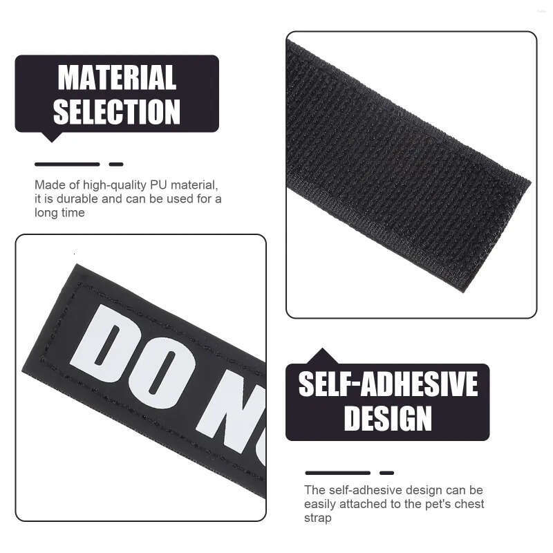 Pairs Dog Harness Collars 2 With Reusable Stickers Tank Tops Patches For Decor Free Removable Tag Reflective