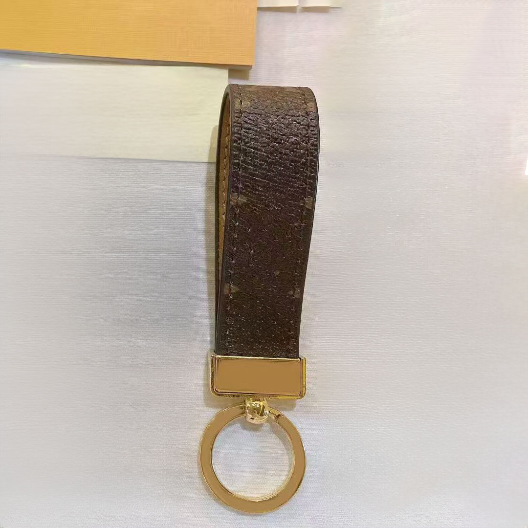 designer keychains luxury brand lanyards women men classic fashion leather car keyring brown flower letter unisex pendant accessories exquisite keychain