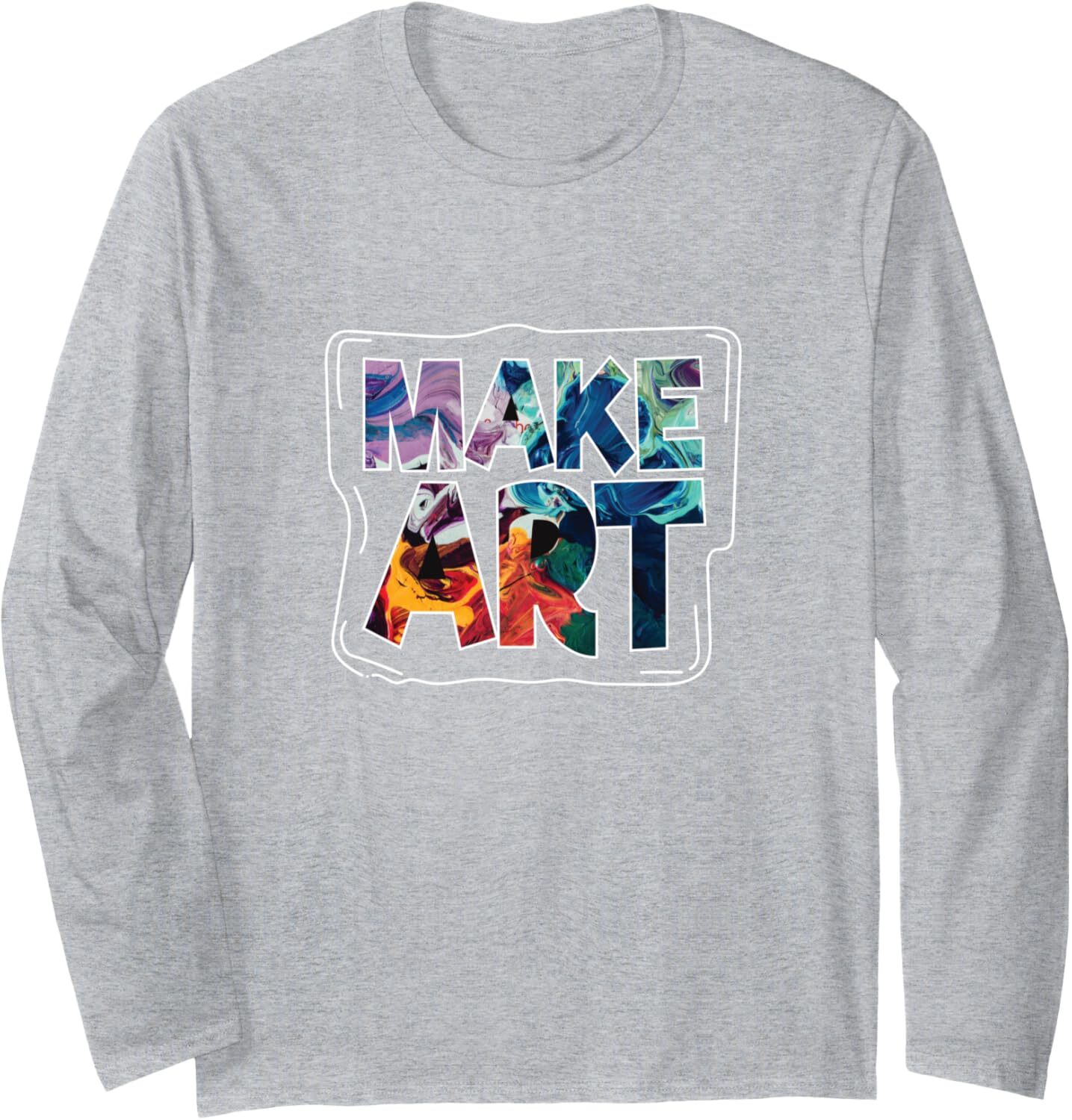 2025S Fashion Designer Shirts For Men Sweatshirt Make Art Funny Artist Artistic Humor Painting Gift Long Sleeve Tee Streetwear Casual Tops Clothes Fas