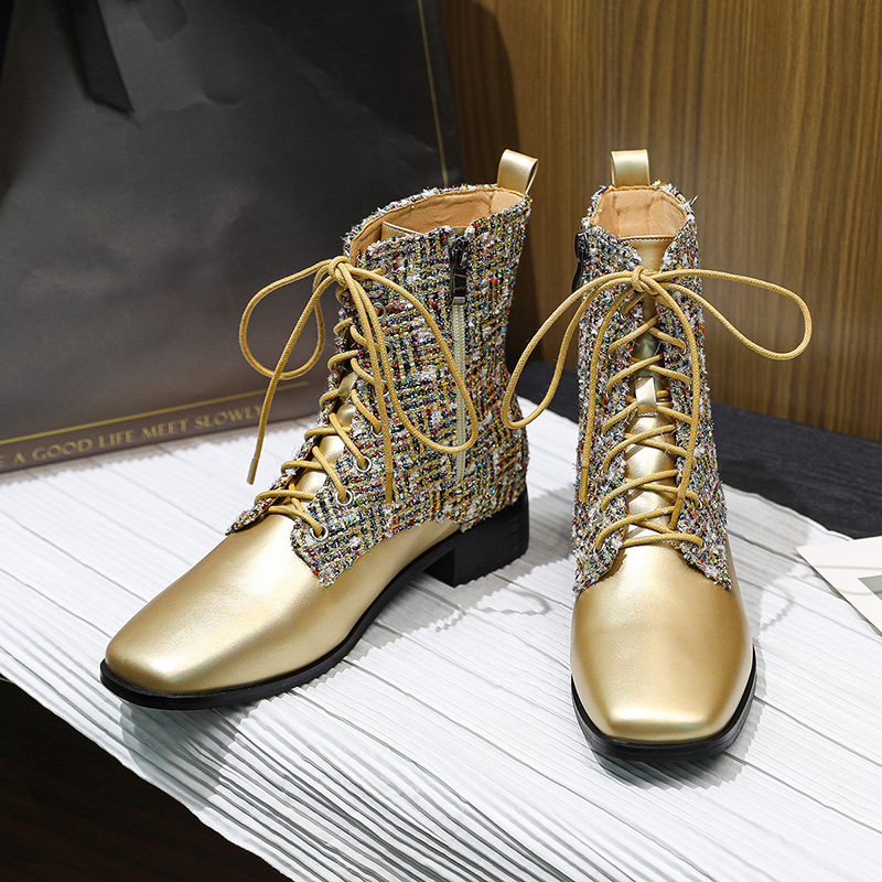 Women's Winter Boots: Trendy Square Toe, Clunky Heel, Comfort Plus Size 35-43 d97d