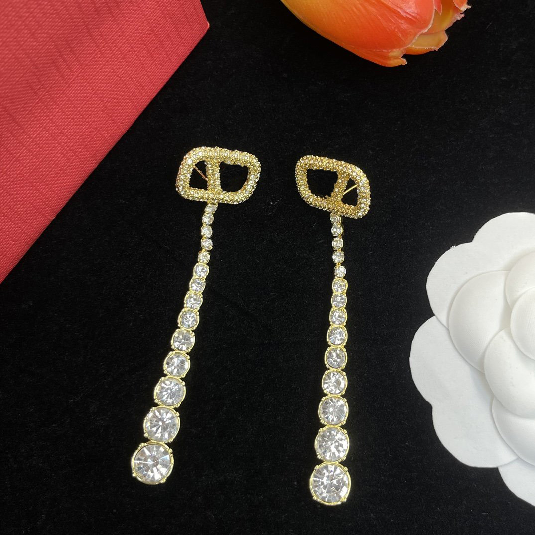 Luxury Diamond Dangle Earrings 925 Silver Plated Boutique Women's Jewelry Black Retro Luxury Love Gift Earrings Autumn New High Quality Jewelry