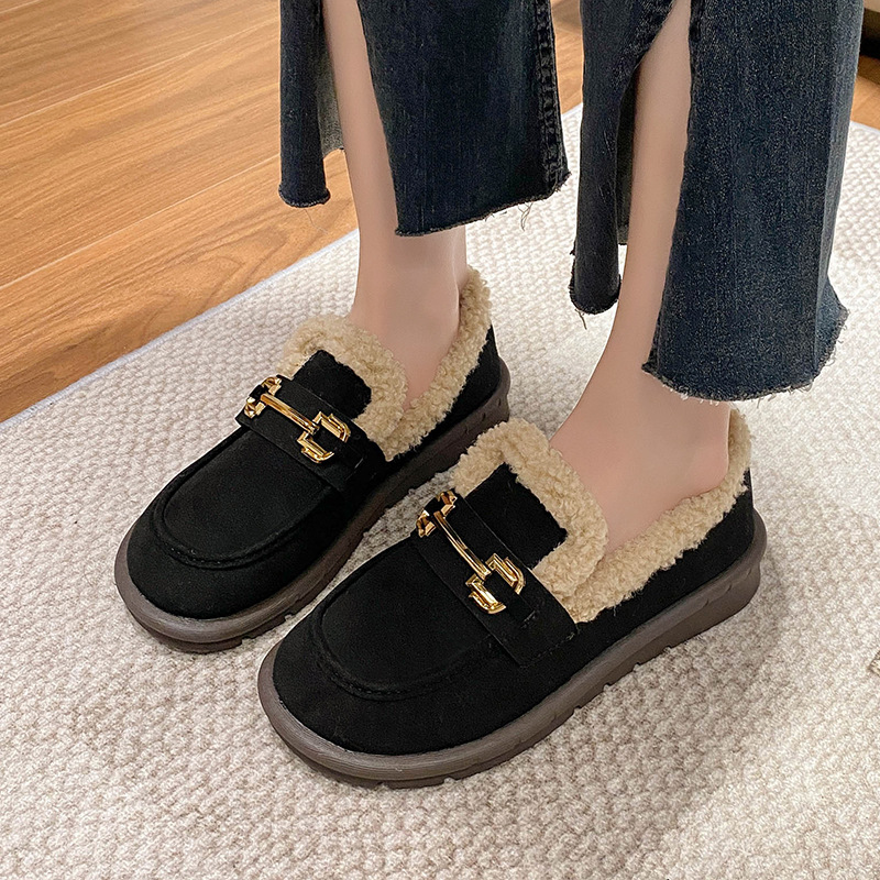 Women's Cozy Fleece Winter Loafers: Warm, Comfy, and Stylish Casual Flat Shoes d972