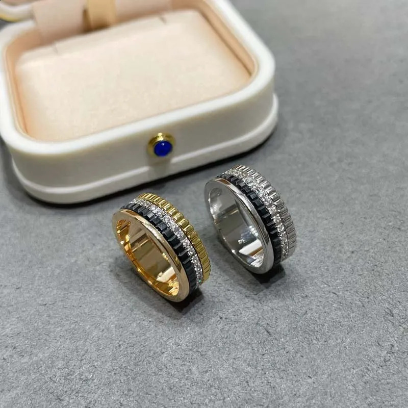 selling high-quality 925 sterling silver rotating gear ring classic fashion jewelry mens and womens accessories 240911