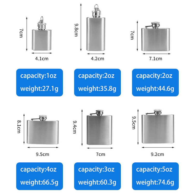 Stainless steel hip flask Factory Direct Outdoor Camping Stainless Steel Portable White Wine Bottles Wholesale