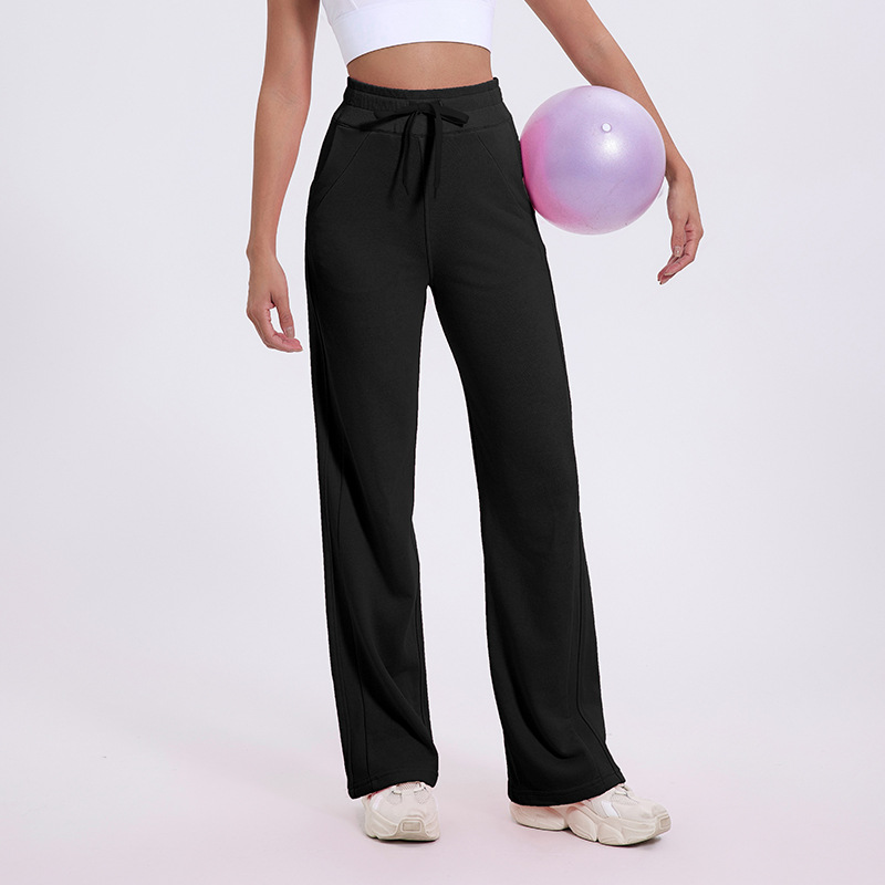 5092 Womens Straight Pants Trousers Yoga Pants with Pockets Jogger Sports Gym Running Casual Long Pants