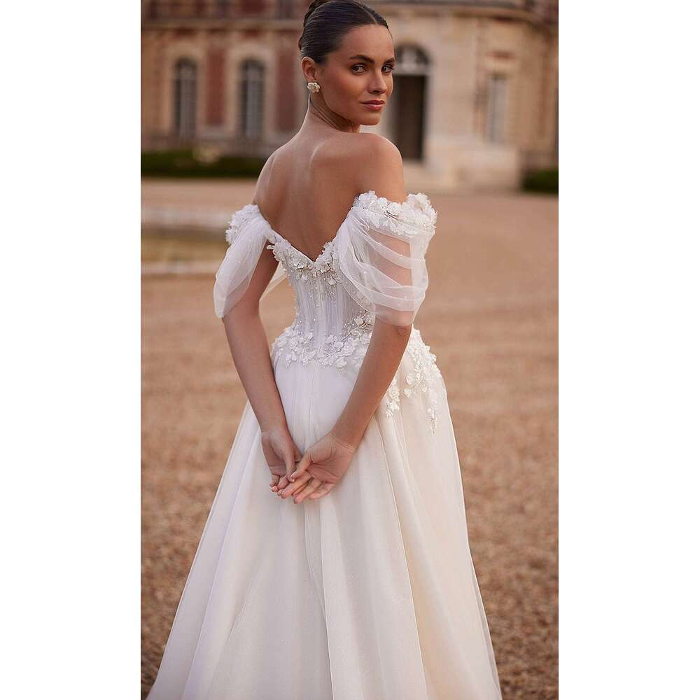 Elegant Dresses A-e Off The Shoulder Appliques wers or-Length Bride Wedding Dress Vestido de novia Custom Made