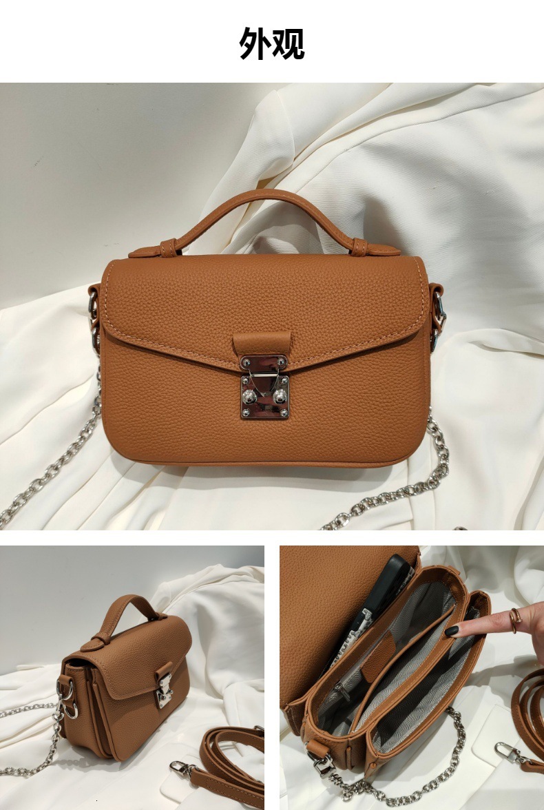 2024 Chain Versatile Fashion Commuter Handbag Single Shoulder Messenger Bag High Grade Leather Top Layer Bags For Women
