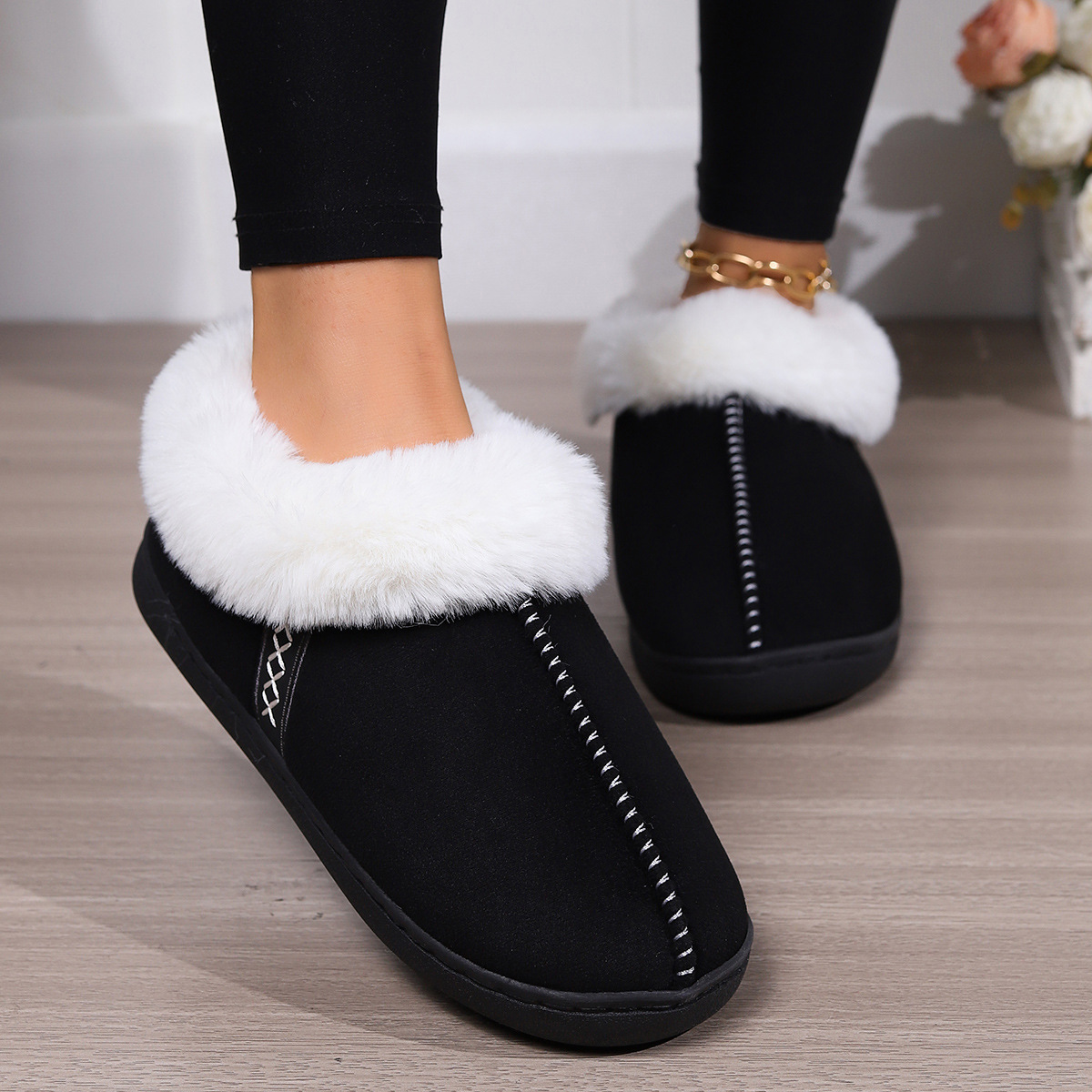 Unisex Winter Fleece Slippers Cozy Korean Style Closed-Toe Comfort Multi-Color Fashion | Free Shipping 171a