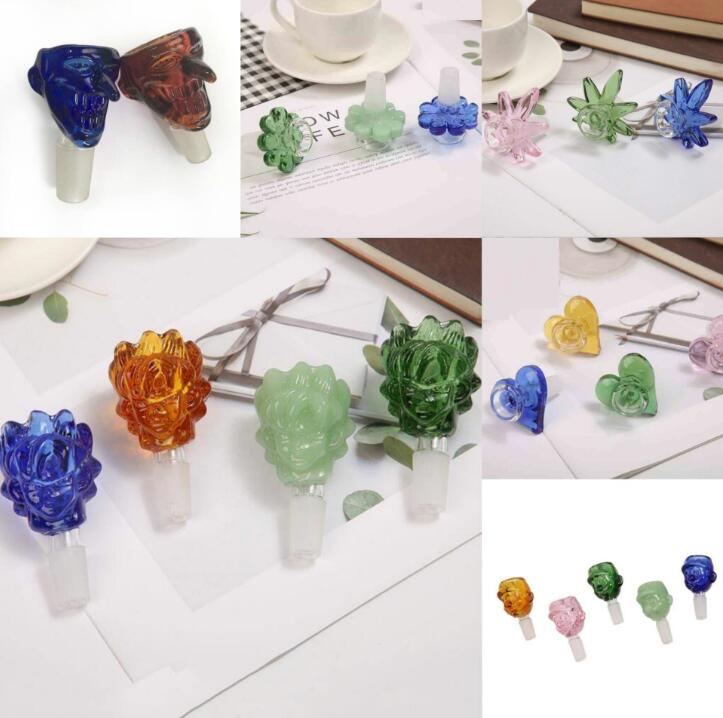 Thick Glass Bowl star 11 Styles Choose Flower Diamond 14mm 18mm Male Dry Herb Holder Smoking Accessories Tool For Hookahs Bongs Water Pipes Oil Rigs