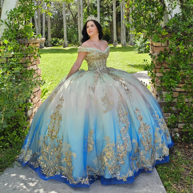 Light Sage Green Blue Quinceanera Dresses Ball Gown Lace Applique Beading Tull Corset Sweet 16 Dress Vestidos De 15 Anos