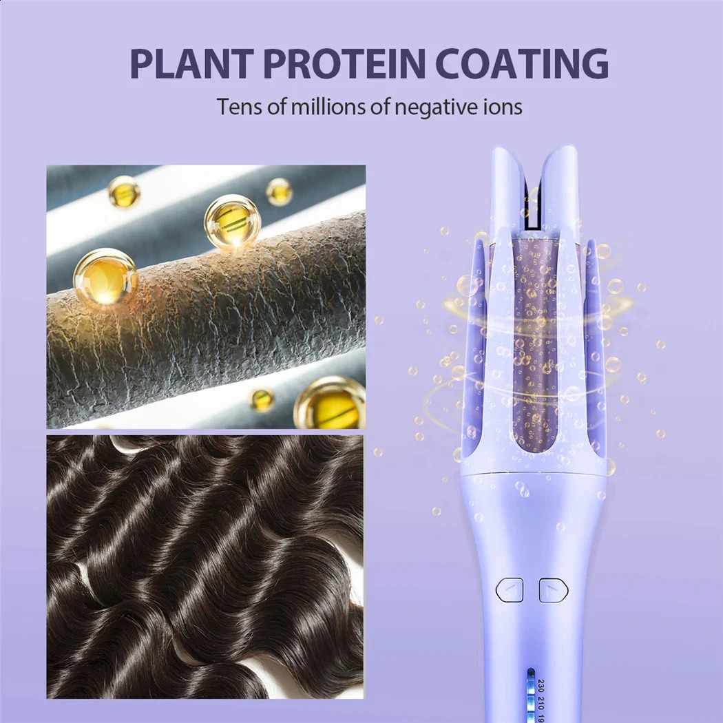 Tinsol 2 in 1 Automatic Hair Curler 32MM Auto Rotating Ceramic Hair Roller Professional Curling Iron Curling Wand Hair Waver 250206
