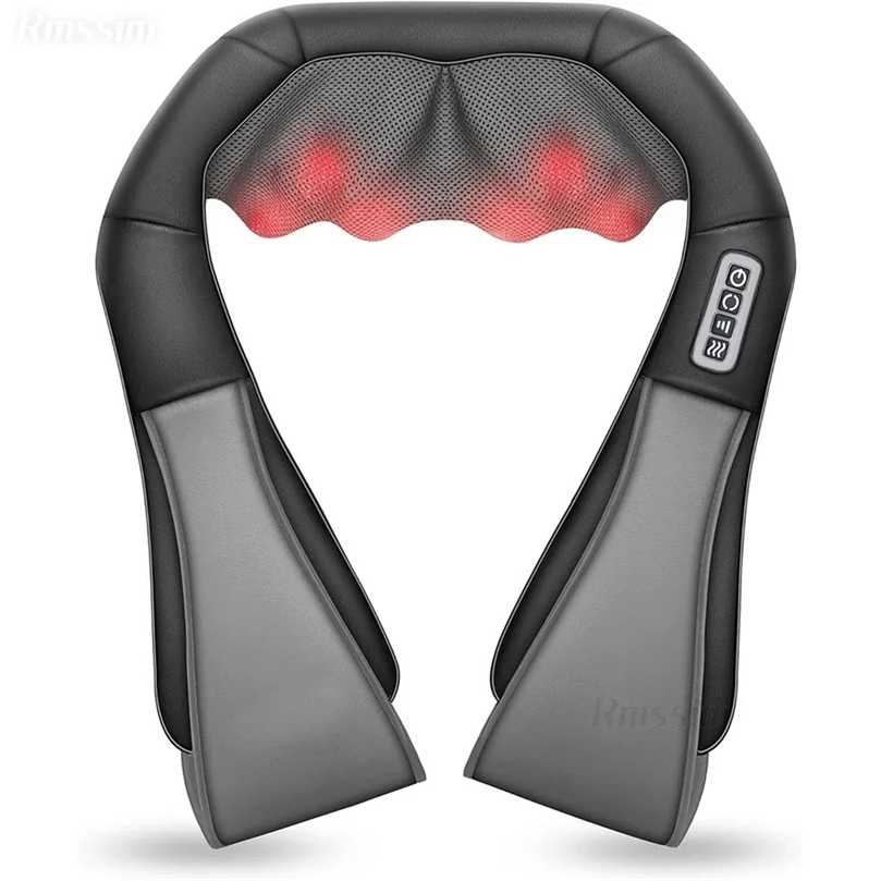 Finger press back shoulder and neck massager electric full body massage until deep kneading of leg muscle tissue heated pillow massage 240919