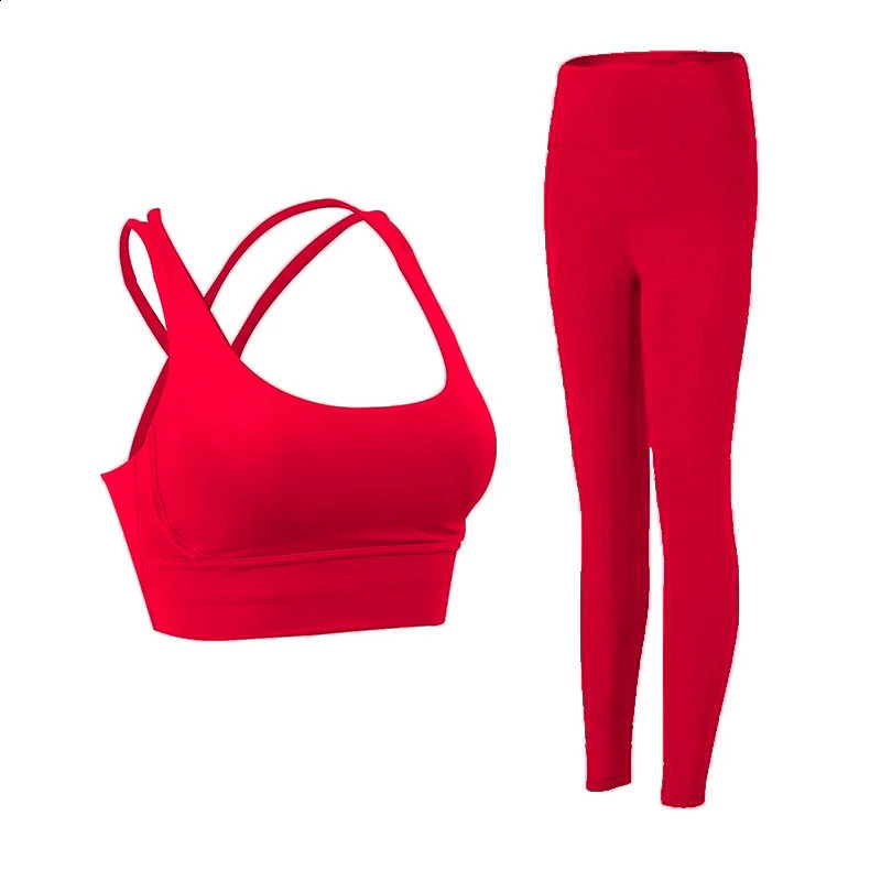 2 Piece Yoga Clothes Womens Tracksuit Athletic Wear Pilates Fitness Suit Gym Workout Push Up Clothes Sports Bra Leggings Suit 240914